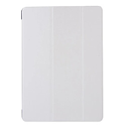 Etui en PU soie avec support tri-pliure blanc pour votre Apple iPad 10.2 (2019)