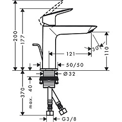 Mitigeur lavabo HANSGROHE Logis Fine avec tirette et vidage chromé - 71251000