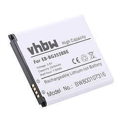 Batterie Li-Ion vhbw 2000mAh (3.8V) pour téléphone portable Smartphone Samsung Galaxy SM-G3559, SM-G355H, SM-G3586. Remplace: EB-BG355BBE.