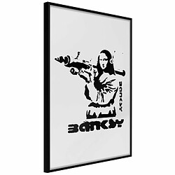 Paris Prix Affiche Murale Encadrée Banksy Mona Lisa with Bazooka I 20 x 30 cm Noir