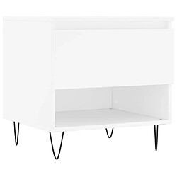 Maison Chic Table basse,Table Console Table d'appoint, Table pour salon blanc 50x46x50 cm bois d’ingénierie -MN13065