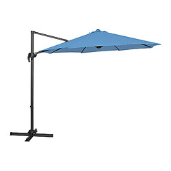 Helloshop26 Parasol déporté rond diamètre 300 cm inclinable et pivotant bleu 14_0007600