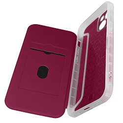 Avizar Etui pour iPhone 14 Clapet Magnétique Porte Carte série Piano Book bordeaux