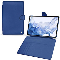 Housse cuir Samsung Galaxy Tab S8 Ultra - Rabat portefeuille - Bleu océan ( Nappa - Pantone #15458a) - NOREVE