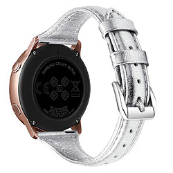 Bracelet en cuir véritable 22 mm, argent pour votre Samsung Galaxy Watch3 45mm/Huawei Watch GT 2 Pro