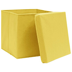 Avis Maison Chic Lot de 10 Boîtes de rangement,Boîtes de stockage avec couvercles 28x28x28 cm Jaune -MN973901