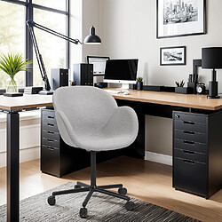 Alterego Chaise de bureau avec accoudoirs 'ASTRA' gris clair