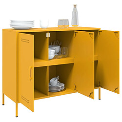 Acheter vidaXL Buffet jaune moutarde 100,5x39x79 cm acier