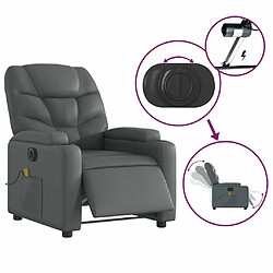 Maison Chic Fauteuil Relax pour salon, Fauteuil de massage inclinable électrique gris similicuir -GKD10672 pas cher