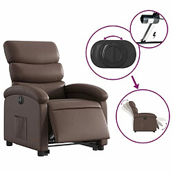 Maison Chic Fauteuil Relax pour salon, Fauteuil inclinable électrique marron similicuir -GKD84876 pas cher