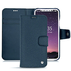 Housse cuir Apple iPhone Xs - Rabat portefeuille - Indigo ( Pantone #1f4565 ) - NOREVE