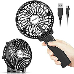 Avis Ventilateur Portatif EasyAcc Ventilateur USB Portable 3 Vitesses 180 Mini Ventilateur Électrique Personnel Alimenté Pliable Avec Batterie Rechargeable Pliable Réglable-Noir