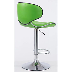 Decoshop26 Tabouret de bar chaise de bar x2 hauteur réglable avec repose pieds en synthétique vert et métal TDB10126