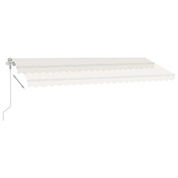 Acheter Maison Chic Auvent automatique | Store banne extérieur | Marquise avec capteur de vent et LED 500x300 cm Crème -MN91093