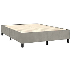 Sommier à lattes,Cadre à lattes de lit pour Adulte matelas et LED Gris clair 140x200 cm -MN35777 pas cher