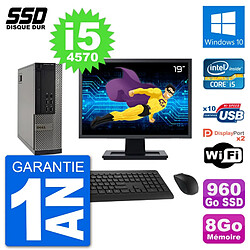 PC Dell 7020 SFF Ecran 19" Intel i5-4570 RAM 8Go SSD 960Go Windows 10 Wifi - Occasion