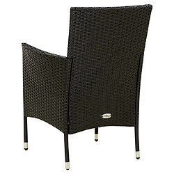 Maison Chic Lot de 2 Chaises de jardin,Fauteuil d'extérieur avec coussins Résine tressée Noir -MN52422 pas cher