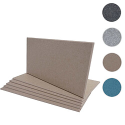 Mendler Lot de 6 panneaux muraux acoustiques HWC-L52, panneaux muraux acoustiques, insonorisant 1 m2 de surface 60x30cm ~ brun clair