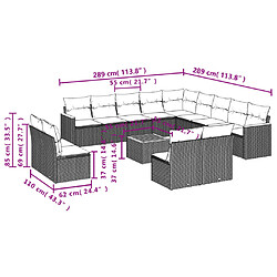 Avis Maison Chic Salon de jardin avec coussins 14 pcs, Ensemble Tables et chaises de jardin, noir résine tressée -GKD262763