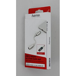 HAMA Adaptateur USB-C sur prise audio femelle de 3,5 mm, blanc