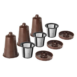 3x Filtres à Café Rechargeables Réutilisables K Cups Pour Café Bar Brown