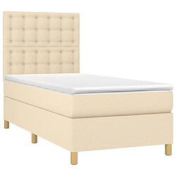 Avis Maison Chic Lit Adulte - Lit simple Lit à sommier tapissier avec matelas moelleux - Meuble de Chambre - Crème 100x200 cm Tissu -MN89480