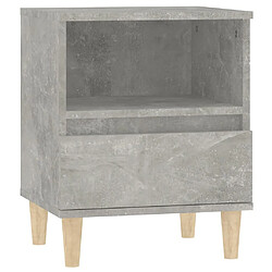 Maison Chic Table de chevet,Table de nuit,Table d'appoint pour salon Gris béton 40x35x50 cm -MN47796