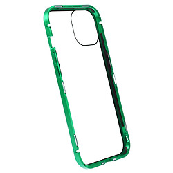 Coque en cadre métallique anti-spy, fermeture magnétique, anti-chutte pour votre iPhone 14 Plus - vert