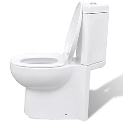 Avis vidaXL Toilette d'angle en céramique pour salle de bains blanc