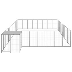 vidaXL Chenil Argenté 30,25 m² Acier