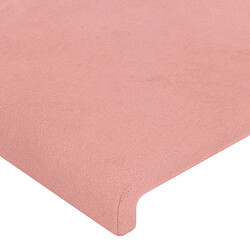 Acheter vidaXL Tête de lit à LED Rose 147x16x118/128 cm Velours