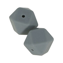 Artemio 2 perles silicone hexagonales - 17 mm - gris