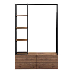 Helloshop26 Portant à vêtements métal MDF 180 x 120 x 40 cm noir effet noyer 03_0008130