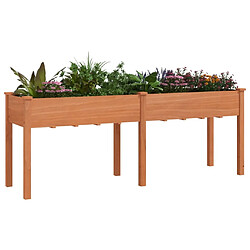 Avis Maison Chic Jardinière,Bac à fleurs - pot de fleur avec doublure marron 203x53x76 cm bois massif sapin -GKD77039