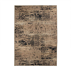 Thedecofactory Tapis VINTAGE LOOK NEW MOLOK 140x200 brun noir - Tapis VINTAGE LOOK NEW MOLOK 140x200 brun noir