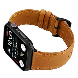 Avis Wewoo Pour Apple Watch Series 5 & 4 40mm / 3 & 2 & 1 38mm Oil Wax Crazy Horse Texture Bracelet en cuir véritable marron clair