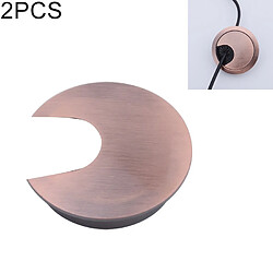 Wewoo 2 PCS Desk Computer Desktop alliage de zinc rond Threading Box couvercle de troudiamètre du trou 35mm Bronze rouge