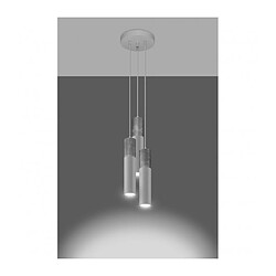 Avis Luminaire Center Suspension Borgio Cluster Acier,béton blanc gris 3 ampoules 110cm