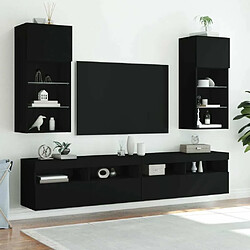 Avis Maison Chic Meuble TV avec lumières LED, Banc TV pour salon, Meuble de rangement noir 40,5x30x90 cm -GKD13962