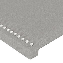 Maison Chic Tête de lit scandinave à LED,meuble de chambre Gris clair 203x16x118/128 cm Tissu -MN89226 pas cher