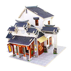 Avis Puzzle 3d en bois miniature modèle de maison de poupée 1/24 bricolage - boutique de satin chinois