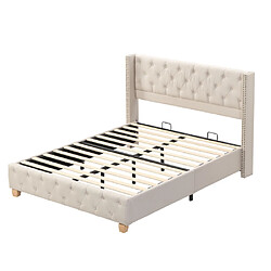 Acheter ComfortXL Lit Capitonné 140*190cm Avec Sommier à Lattes Et Tête De Lit, Revêtement Boutons, Revêtement Rivets,