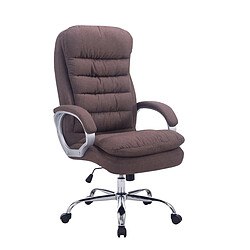 Decoshop26 Fauteuil de bureau ergonomique et confortable jusqu'à 235 kg en tissu marron et métal chromé 10_0002401