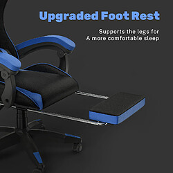 Fauteuil de Bureau - BIGZZIA Siège de bureau Réglable - Chaise gaming avec Appui-tête et Support lombaire, 136kg, Noir et Bleu