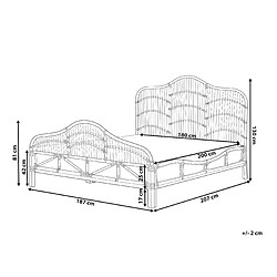 Avis Beliani Lit double en rotin 180 x 200 cm bois clair DOMEYROT