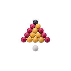 1001jouets Lot de 16 boules de billard 50.8 mm en résine Pour jeu anglais 8 pool.