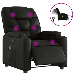 Maison Chic Fauteuil Relax pour salon, Fauteuil de massage inclinable électrique noir similicuir -GKD18228