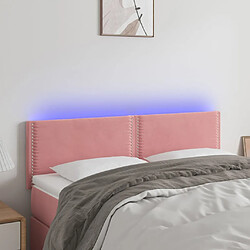 Maison Chic Tête de lit moderne à LED lumineuse pour chambre - Décoration de lit Rose 144x5x78/88 cm Velours -MN50729