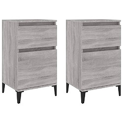 Maison Chic Lot de 2 Tables de chevet - Tables de Nuit sonoma gris 40x35x70 cm