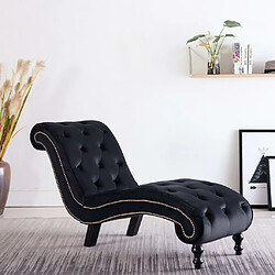 vidaXL Chaise longue Noir Velours